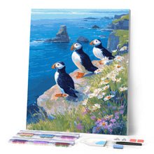 Laden Sie das Bild in den Galerie-Viewer, Diamond Painting - Papageitaucher an den Meeresklippen