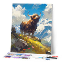 Laden Sie das Bild in den Galerie-Viewer, Diamond Painting - Highland Cow Alpenblick