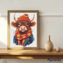 Laden Sie das Bild in den Galerie-Viewer, Diamond Painting - Highland Cow gemütliche Stimmung