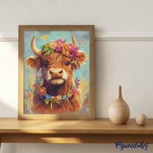Laden Sie das Bild in den Galerie-Viewer, Diamond Painting - Highland Cow Gartenkönigin