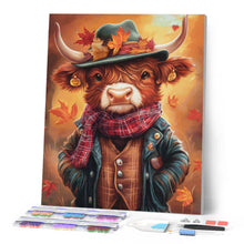 Laden Sie das Bild in den Galerie-Viewer, Diamond Painting - Highland Cow Vintage-Stil
