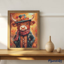 Laden Sie das Bild in den Galerie-Viewer, Diamond Painting - Highland Cow Vintage-Stil