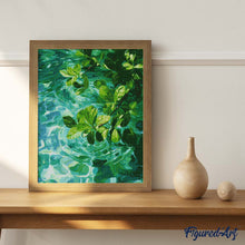 Laden Sie das Bild in den Galerie-Viewer, Diamond Painting - Blätter auf kristallklarem Wasser