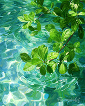 Laden Sie das Bild in den Galerie-Viewer, Diamond Painting - Blätter auf kristallklarem Wasser