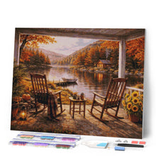 Laden Sie das Bild in den Galerie-Viewer, Diamond Painting - Herbstlicher Rückzugsort am See