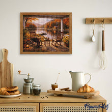 Laden Sie das Bild in den Galerie-Viewer, Diamond Painting - Herbstlicher Rückzugsort am See