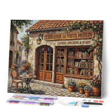 Laden Sie das Bild in den Galerie-Viewer, Diamond Painting - Charmante französische Buchhandlung
