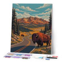 Laden Sie das Bild in den Galerie-Viewer, Diamond Painting - Yellowstone-Nationalpark, Lamar Valley - Wyoming