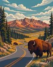 Laden Sie das Bild in den Galerie-Viewer, Diamond Painting - Yellowstone-Nationalpark, Lamar Valley - Wyoming