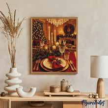 Laden Sie das Bild in den Galerie-Viewer, Diamond Painting - Weihnachtsessen bei Kerzenschein