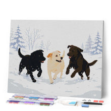 Laden Sie das Bild in den Galerie-Viewer, Diamond Painting - Winterliches Hundespiel