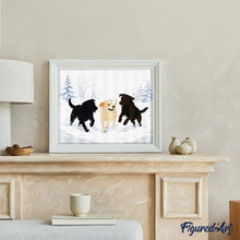 Laden Sie das Bild in den Galerie-Viewer, Diamond Painting - Winterliches Hundespiel
