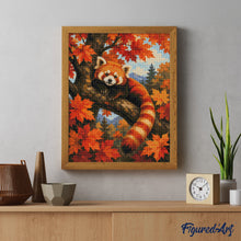 Laden Sie das Bild in den Galerie-Viewer, Diamond Painting - Roter Panda im Ahornbaum