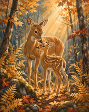 Laden Sie das Bild in den Galerie-Viewer, Diamond Painting - Ricke und Kitz auf der Lichtung