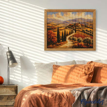 Laden Sie das Bild in den Galerie-Viewer, Diamond Painting - Toskanische Hügel mit Zypressen