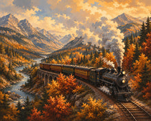Laden Sie das Bild in den Galerie-Viewer, Diamond Painting - Dampfzug im Herbsttal