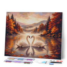 Laden Sie das Bild in den Galerie-Viewer, Diamond Painting - Schwäne auf dem Nebelsee