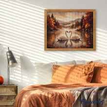 Laden Sie das Bild in den Galerie-Viewer, Diamond Painting - Schwäne auf dem Nebelsee