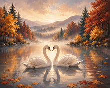 Laden Sie das Bild in den Galerie-Viewer, Diamond Painting - Schwäne auf dem Nebelsee