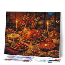 Laden Sie das Bild in den Galerie-Viewer, Diamond Painting - Thanksgiving-Tisch bei Kerzenschein