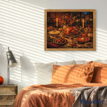 Laden Sie das Bild in den Galerie-Viewer, Diamond Painting - Thanksgiving-Tisch bei Kerzenschein
