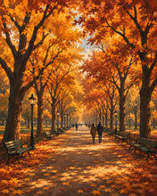 Laden Sie das Bild in den Galerie-Viewer, Diamond Painting - Literarischer Spaziergang im Central Park im Herbst