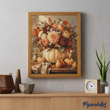 Laden Sie das Bild in den Galerie-Viewer, Diamond Painting - Florales Kürbis-Tischgesteck