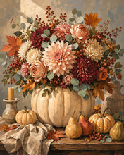 Laden Sie das Bild in den Galerie-Viewer, Diamond Painting - Florales Kürbis-Tischgesteck