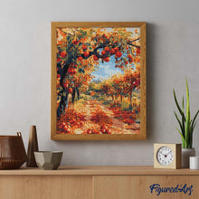 Laden Sie das Bild in den Galerie-Viewer, Diamond Painting - Rote Äpfel am Herbstbaum