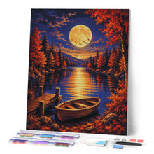 Laden Sie das Bild in den Galerie-Viewer, Diamond Painting - Harvest Moon über dem See