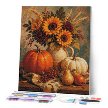 Laden Sie das Bild in den Galerie-Viewer, Diamond Painting - Stillleben mit Kürbis und Sonnenblume