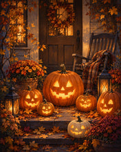 Laden Sie das Bild in den Galerie-Viewer, Diamond Painting - Jack o Lantern auf der Veranda