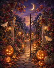 Laden Sie das Bild in den Galerie-Viewer, Diamond Painting - Verzaubertes Jack o Lantern Gartentor