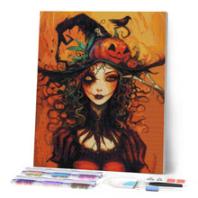 Laden Sie das Bild in den Galerie-Viewer, Diamond Painting - Halloween-Hexenporträt