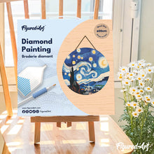 Laden Sie das Bild in den Galerie-Viewer, Diamond Painting auf Holzscheibe - Sternennacht