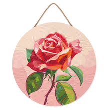 Laden Sie das Bild in den Galerie-Viewer, Diamond Painting auf Holzscheibe - Rote Rose