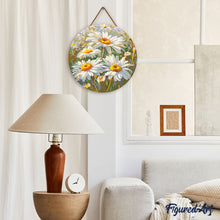Laden Sie das Bild in den Galerie-Viewer, Diamond Painting auf Holzscheibe - Gänseblümchen