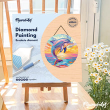 Laden Sie das Bild in den Galerie-Viewer, Diamond Painting auf Holzscheibe - Delfin