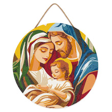 Laden Sie das Bild in den Galerie-Viewer, Diamond Painting auf Holzscheibe - Heilige Familie