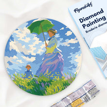 Laden Sie das Bild in den Galerie-Viewer, Diamond Painting auf Holzscheibe - Der Spaziergang - Monet