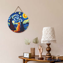 Laden Sie das Bild in den Galerie-Viewer, Diamond Painting auf Holzscheibe - Gefährten der Sternennacht