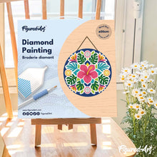 Laden Sie das Bild in den Galerie-Viewer, Diamond Painting auf Holzscheibe - Hibiskus-Mandala