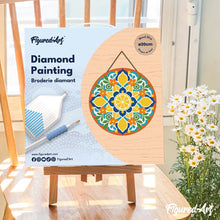 Laden Sie das Bild in den Galerie-Viewer, Diamond Painting auf Holzscheibe - Zitrus-Mandala