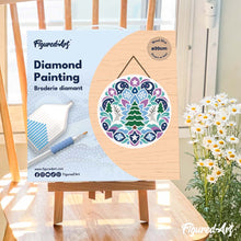 Laden Sie das Bild in den Galerie-Viewer, Diamond Painting auf Holzscheibe - Weihnachts-Mandala