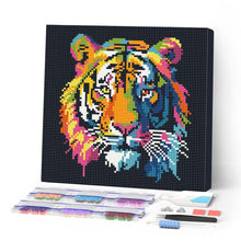 Laden Sie das Bild in den Galerie-Viewer, Mini Diamond Painting 25 x 25 cm - Abstrakter Pop Art Tiger