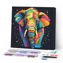 Laden Sie das Bild in den Galerie-Viewer, Mini Diamond Painting 25 x 25 cm - Abstrakter Pop Art Elefant