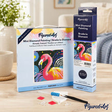 Laden Sie das Bild in den Galerie-Viewer, Mini Diamond Painting 25 x 25 cm - Flamingo Abstrakt Pop Art