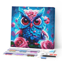 Laden Sie das Bild in den Galerie-Viewer, Mini Diamond Painting 25 x 25 cm - Kleine Blaue Eule