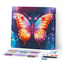 Laden Sie das Bild in den Galerie-Viewer, Mini Diamond Painting 25 x 25 cm - Funkelnder Schmetterling