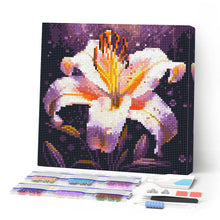 Laden Sie das Bild in den Galerie-Viewer, Mini Diamond Painting 25 x 25 cm - Lilienblüte